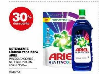 Atomo Conviene Detergente líquido para ropa ariel 30% descuento oferta