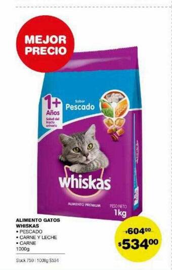 Atomo Conviene Alimento gatos whiskas oferta