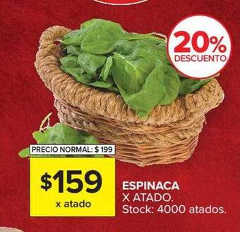 Carrefour Espinaca atado 20% descuento oferta
