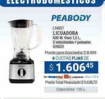 Cooperativa Obrera Peabody licuadora oferta