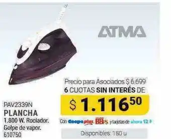 Cooperativa Obrera Atma plancha oferta