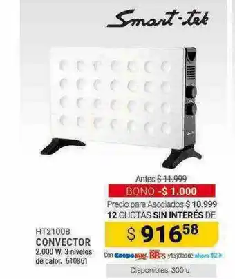 Cooperativa Obrera Smart-tek convector oferta