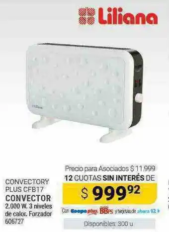 Cooperativa Obrera Liliana convector oferta