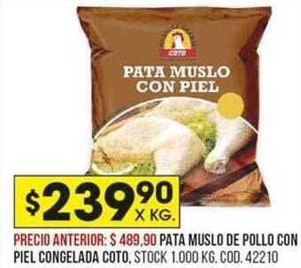 Coto Pata muslo de pollo con piel congelada coto oferta