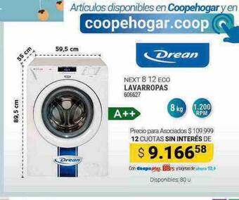 Cooperativa Obrera Next 8 12 eco lavarropas oferta