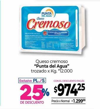La Anonima Queso cremoso punta del agua oferta