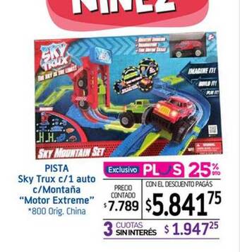 La Anonima Pista sky trux c 1 auto c montaña motor extreme oferta