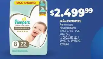 Makro Pañales pampers premium care mes de consumo oferta