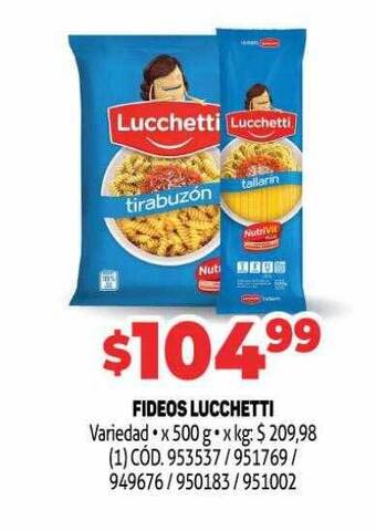 Makro Fideos lucchetti oferta