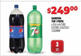 Makro Gaseosa 7up pepsi oferta