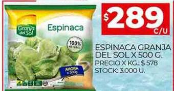 Supermercados DIA Espinaca granja del sol oferta