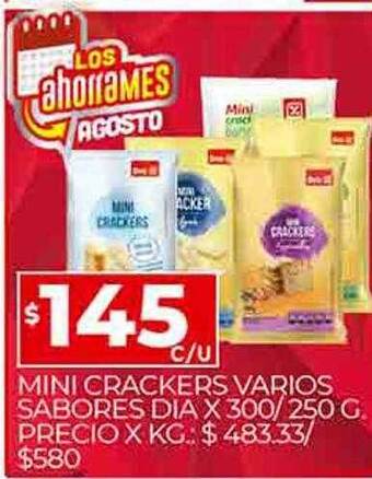 Supermercados DIA Mini crackers varios sabores dia oferta