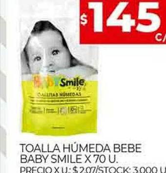 Supermercados DIA Toalla húmeda bebe baby smile oferta