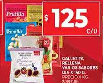 Supermercados DIA Galletita rellena varios sabores dia oferta