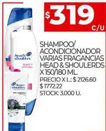 Supermercados DIA Shampoo acondicionador varias fragancias head & shoulders oferta
