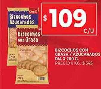 Supermercados DIA Bizcochos con grasa azucarados dia oferta
