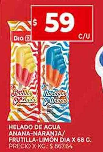 Supermercados DIA Helado de agua anana-naranja frutilla-limón dia oferta