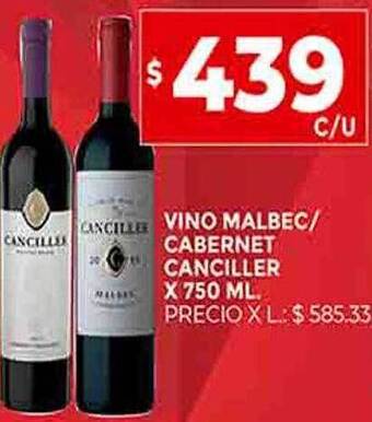 Supermercados DIA Vino malbec cabernet canciller oferta