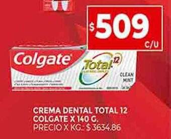 Supermercados DIA Crema dental total 12 colgate oferta