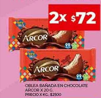 Supermercados DIA Oblea bañada en chocolate arcor oferta