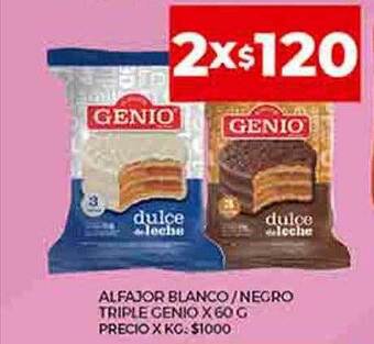 Supermercados DIA Alfajor blanco negro triple genio oferta