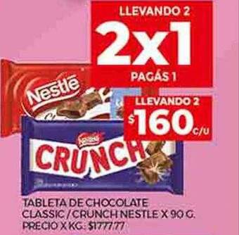 Tableta de chocolate classic crunch nestlé