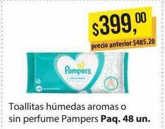 Toallitas húmedas aromas o sin perfume pampers