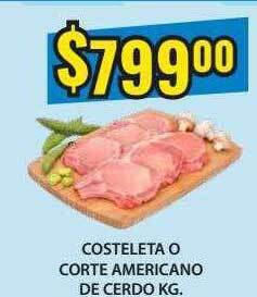 Supermercados Damesco Costeleta o corte americano de cerdo kg oferta