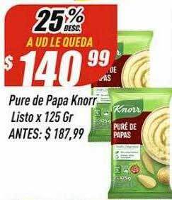 Supermercados Comodin Pure de papa knorr listo oferta