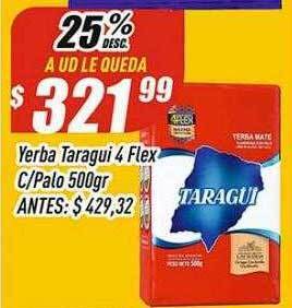 Supermercados Comodin Yerba taragui 4 flex c palo oferta