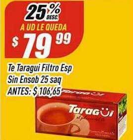 Supermercados Comodin Te taragui filtro esp sin ensob oferta