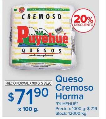 Carrefour Queso cremoso horma puyehué 20% descuento oferta