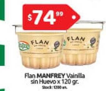 Cordiez Flan manfrey vainilla sin huevo oferta