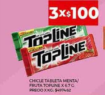 Supermercados DIA Chicle tableta menta fruta topline oferta