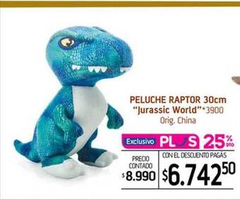 La Anonima Peluche raptor 30cm oferta