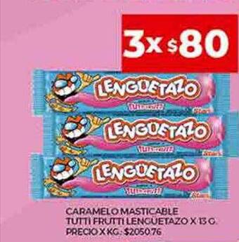 Supermercados DIA Caramelo masticable tutti frutti lenguetazo oferta