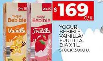 Supermercados DIA Yogur bebible vainilla frutilla dia oferta