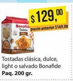Supermercados Damesco Tostadas clasica dulce light o salvado bonafide oferta