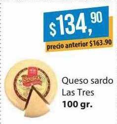 Supermercados Damesco Queso sardo las tres oferta
