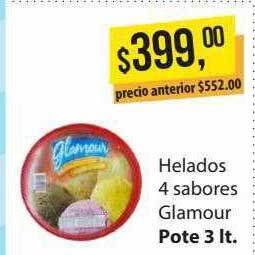 Supermercados Damesco Helados 4 sabores glamour oferta