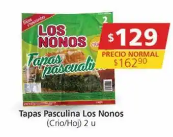 Supermercados Aiello Tapas pascualina los nonos oferta