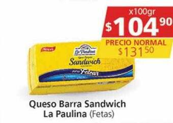 Supermercados Aiello Queso barra sandwich la paulina oferta