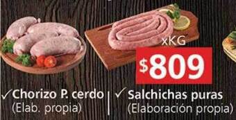 Supermercados Aiello Chorizo p cerdo salchichas puras oferta