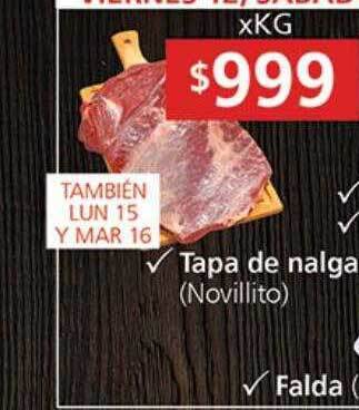 Supermercados Aiello Tapa de nalga oferta