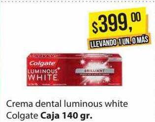Supermercados Damesco Crema dental luminous white colgate oferta