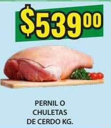 Supermercados Damesco Pernil o chuletas de cerdo kg oferta