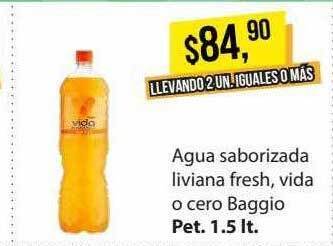 Supermercados Damesco Agua saborizada liviana fresh vida o cero baggio oferta