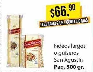 Supermercados Damesco Fideos largos o guiseros san agustin oferta