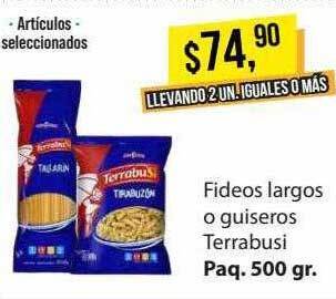 Supermercados Damesco Fideos largos o guiseros terrabusi oferta
