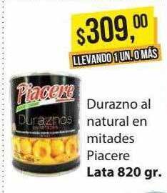 Supermercados Damesco Durazno al natural en mitades piacere oferta